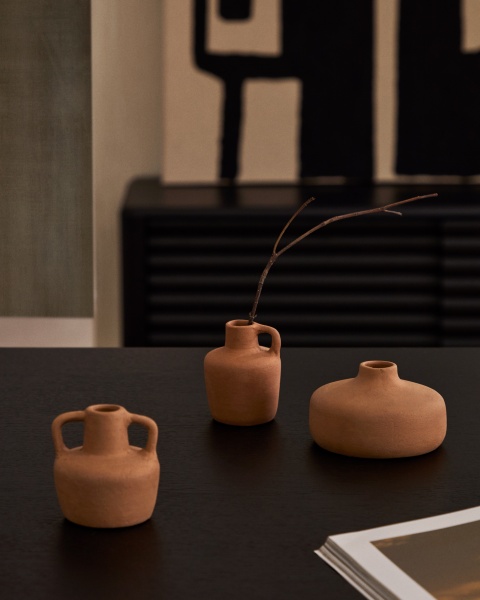 Набор Sofra из 3-х терракотовых ваз, 6 см/7 см/10 см от интернет-магазина IDODOM.RU