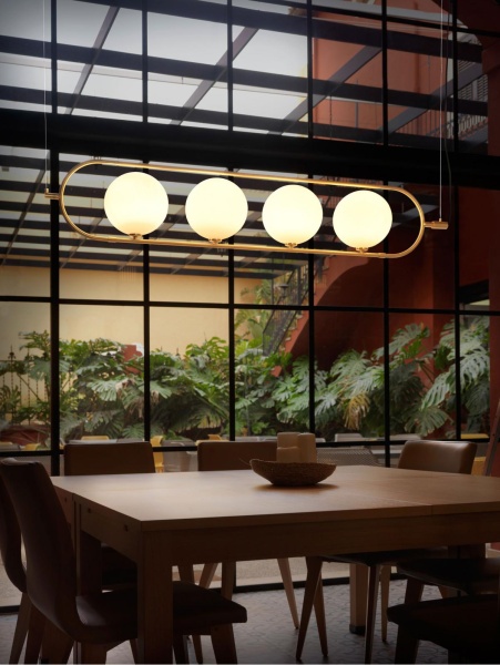 Подвесной светильник Abbacus латунь 4L от интернет-магазина IDODOM.RU