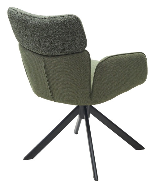 Стул с подлокотниками Trio ткань комби зеленый, поворотно-возвратный механизм  360 градусов от интернет-магазина IDODOM.RU