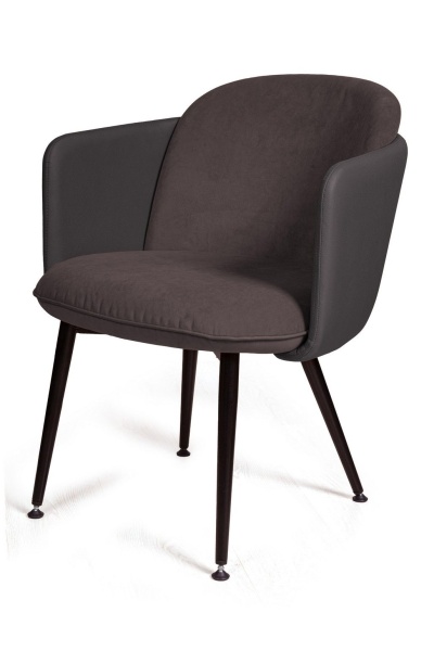 Стул с подлокотниками Phoenix (Феникс), ткань комбинированная с иск кожей, черный от интернет-магазина IDODOM.RU