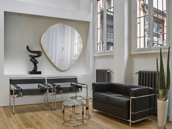 Зеркало овальное Mimo 114X110 золотое от интернет-магазина IDODOM.RU