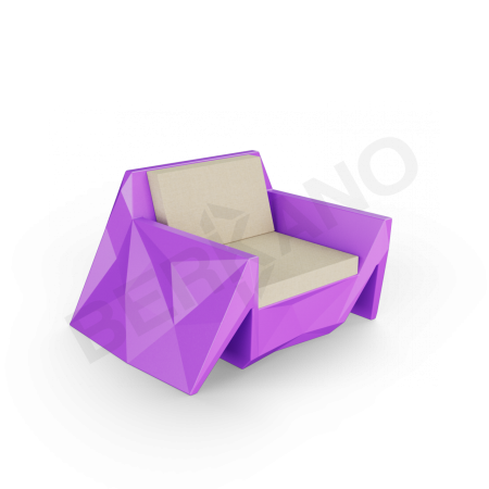 Кресло Quaro с подушками Deep Violet, Bone Brown