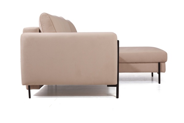 Barcelona диван-кровать с шезлонгом, велюр бежевый от интернет-магазина IDODOM.RU