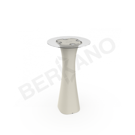 Стол барный со стеклом Grace Bar Round Bone Brown