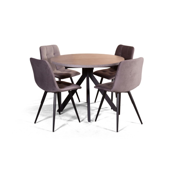 Стол круглый Corfu раздвижной  (100+40) камень темный от интернет-магазина IDODOM.RU