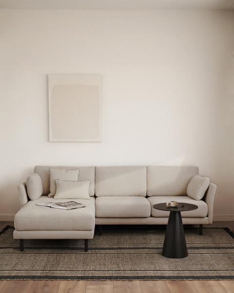 Gilma 3-х местный диван с правым/левым шезлонгом с черными ножками 260 cm от интернет-магазина IDODOM.RU