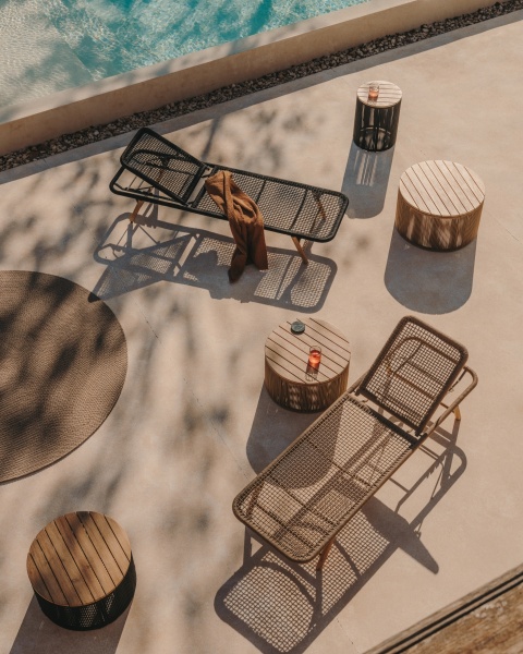 Dandara Журнальный столик из стали и бежевого шнура 60 см от интернет-магазина IDODOM.RU