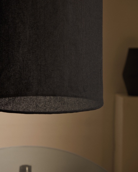 Подвесной светильник Mariela из льна с черной отделкой Ø 40 x 60 см от интернет-магазина IDODOM.RU