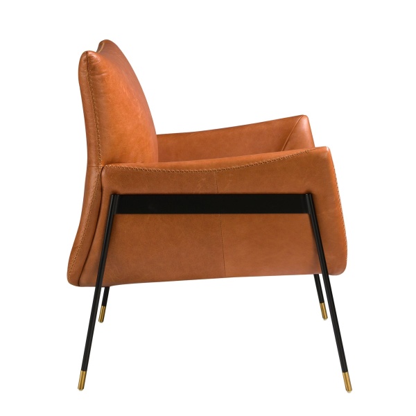 Кресло 5091/KF-A002-M2851 кожаное с черными стальными ножками от интернет-магазина IDODOM.RU