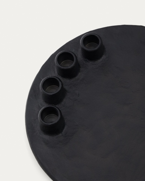 Подсвечник из черного алюминия Nuvro от интернет-магазина IDODOM.RU