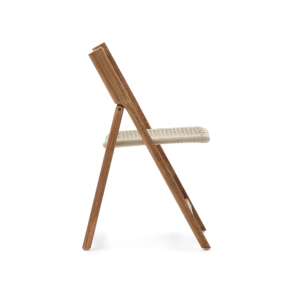 Складной стул Dandara из массива акации со стальной конструкцией и белым шнуром от интернет-магазина IDODOM.RU