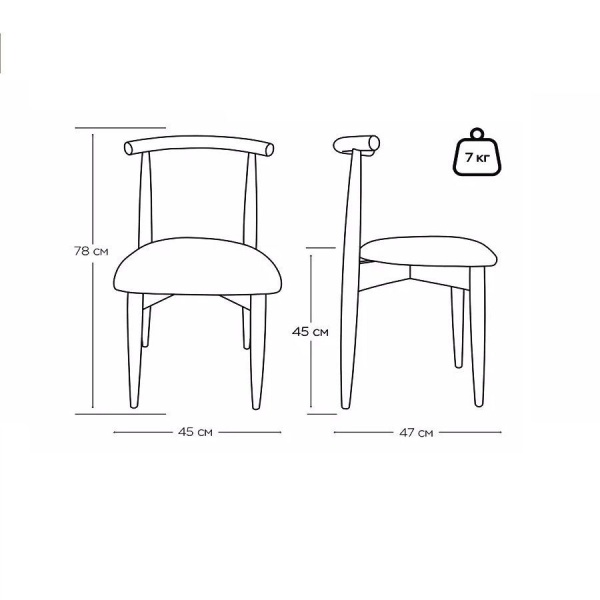 Стул Diana, бук натуральный (эмаль черная), темно-серый от интернет-магазина IDODOM.RU