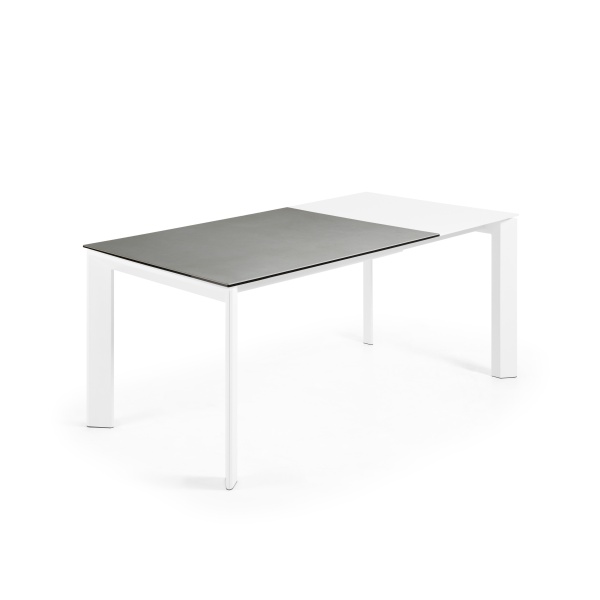 Стол Atta 120 (180)x80 керамика Hydra Lead ножки белые от интернет-магазина IDODOM.RU