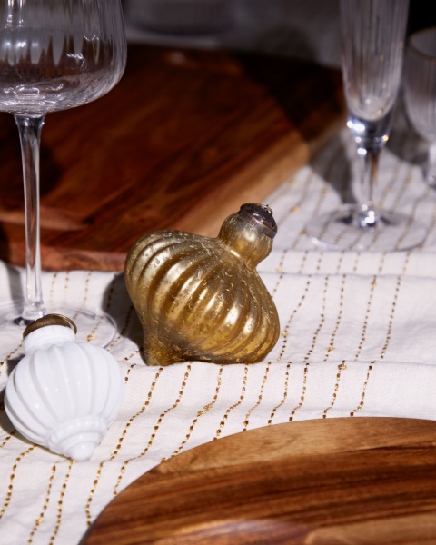 Набор из 2 подвесных украшений Raj из переработанного золотого стекла, 10 см от интернет-магазина IDODOM.RU