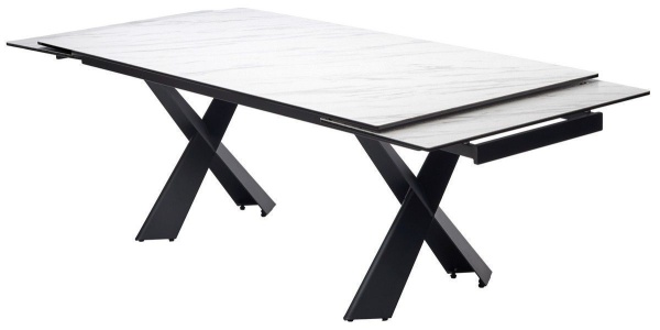 Стол обеденный Aristo (200+50+50) керамика матовая белая от интернет-магазина IDODOM.RU