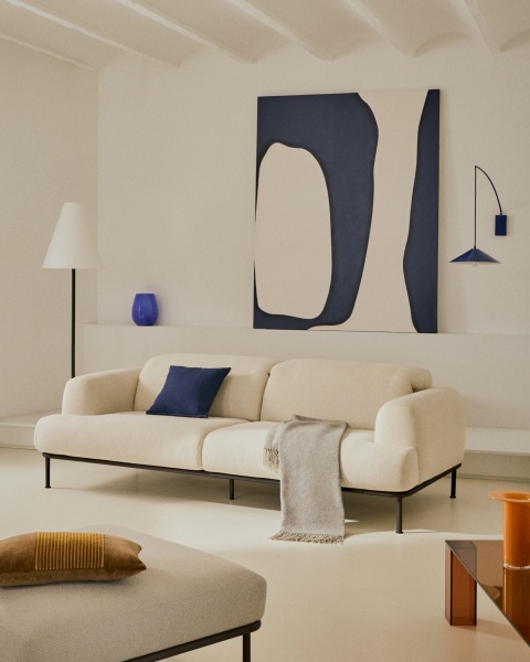 3-местный диван Aurum цвета экрю с откидывающимся подголовником от интернет-магазина IDODOM.RU