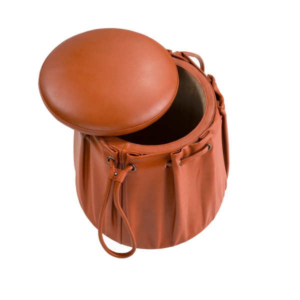 Пуф 5160 кожаный оранжевый цвета Caldera от интернет-магазина IDODOM.RU