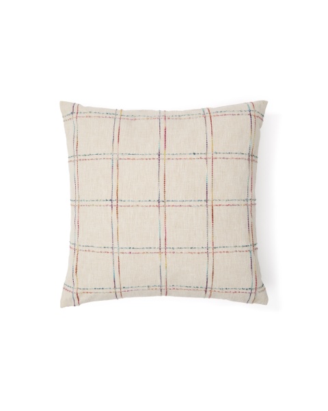 Nety Бежевый чехол для подушки с разноцветной клетчатой вышивкой 45 x 45 см от интернет-магазина IDODOM.RU