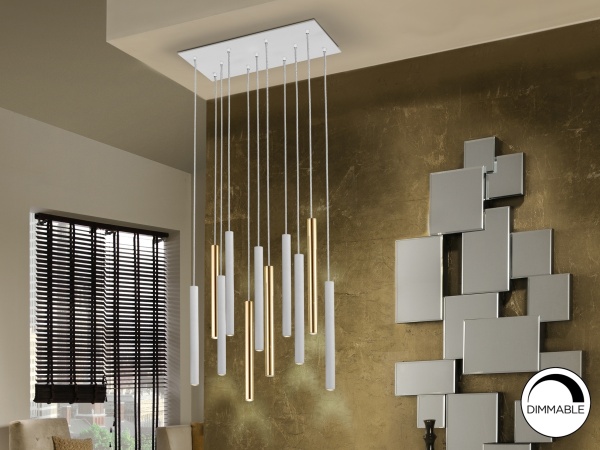 Подвесной светильник Varas 11L белый/золотой от интернет-магазина IDODOM.RU