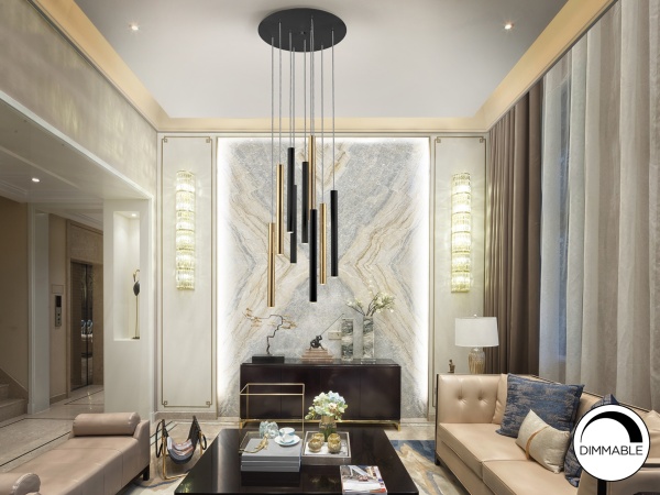 Подвесной светильник Varas 9L золото/черный от интернет-магазина IDODOM.RU