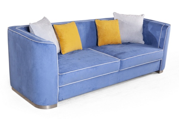 Komo диван-кровать трехместный, велюр синий от интернет-магазина IDODOM.RU
