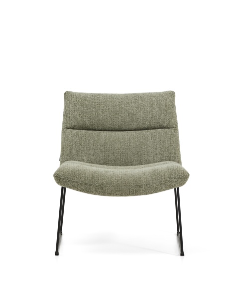 Кресло Asen из зеленого шенилла с черными стальными ножками от интернет-магазина IDODOM.RU