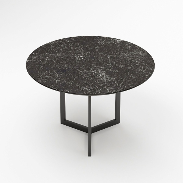 Стол круглый BENZ 80, керамика черная от интернет-магазина IDODOM.RU