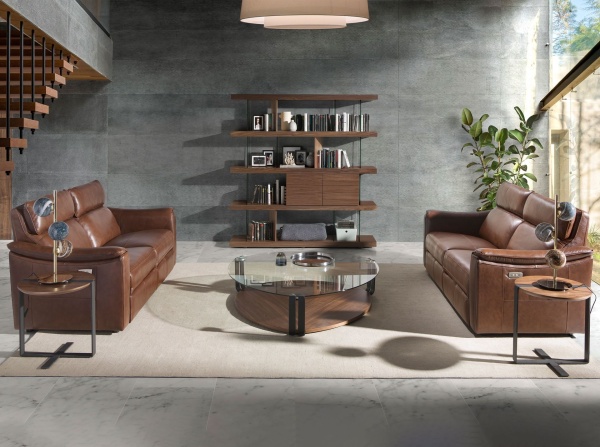 Стеллаж CP1711 /3072 ореховый с полками из стекла от интернет-магазина IDODOM.RU