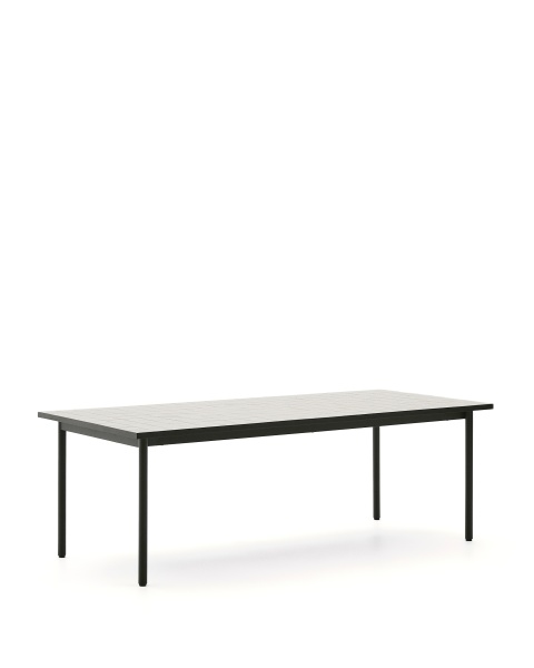 Уличный стол Maurina из стали зелёного цвета с керамической плиткой цвета экрю 223 x 101 см от интернет-магазина IDODOM.RU