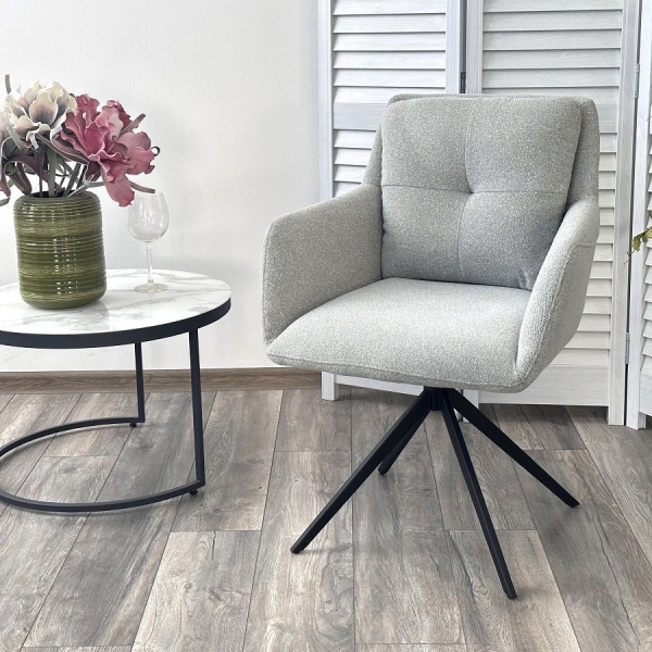 Стул Honey букле светло-серый, поворотный механизм 360 градусов от интернет-магазина IDODOM.RU