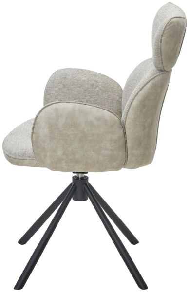 Стул с подлокотниками Harvi комби бежевый, поворотно-возвратный механизм 360 градусов от интернет-магазина IDODOM.RU