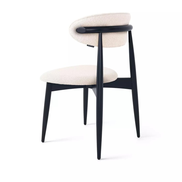 Стул Paolo, бук натуральный (эмаль черная), ткань, белый от интернет-магазина IDODOM.RU