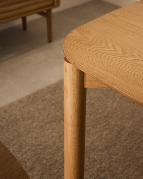 Стол Indara из шпона и каучукового дерева с натуральной отделкой 160 х 90 от интернет-магазина IDODOM.RU