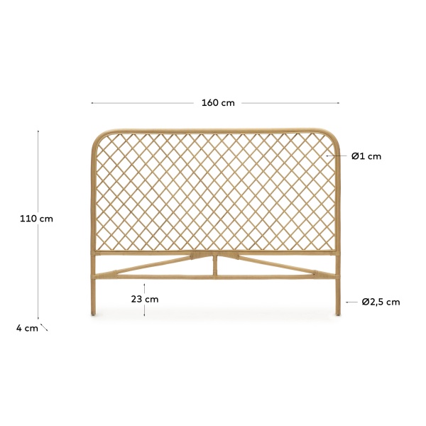 Citlalli Изголовье из ротанга с натуральной отделкой для кроватей 150 см от интернет-магазина IDODOM.RU