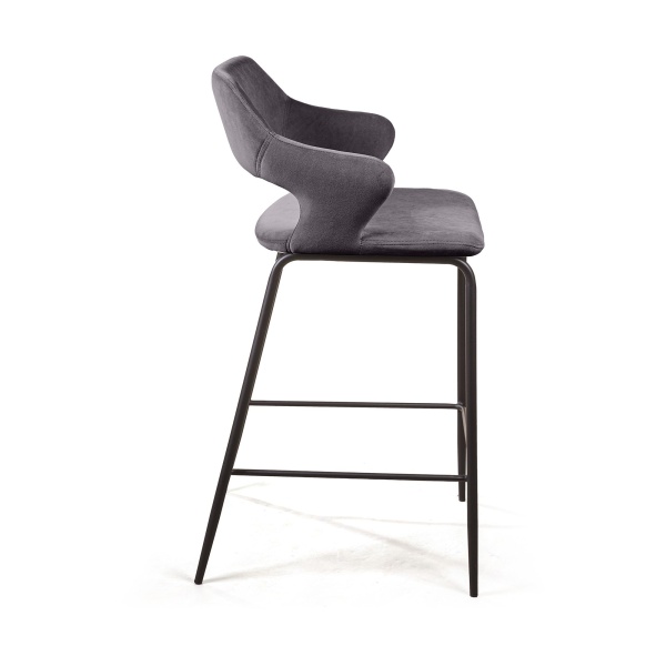 Стул полубарный Woddy, бархат антрацит от интернет-магазина IDODOM.RU