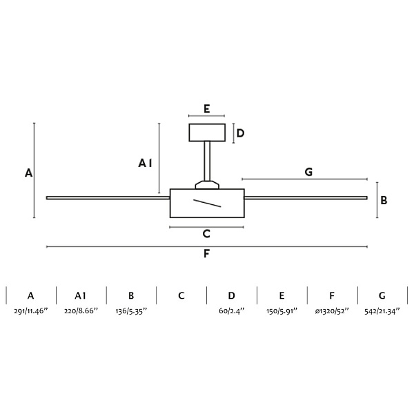 Потолочный вентилятор с освещением Barth 1320 мм белый 24W от интернет-магазина IDODOM.RU