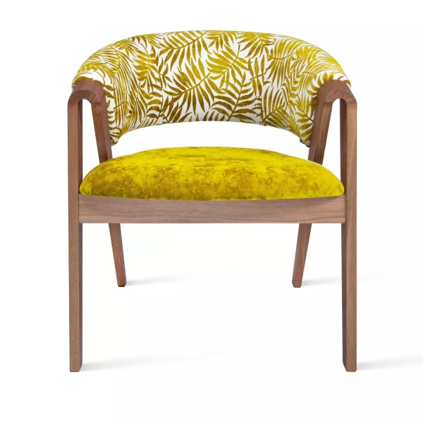 Кресло Claus, дуб натуральный, ткань, желтый от интернет-магазина IDODOM.RU