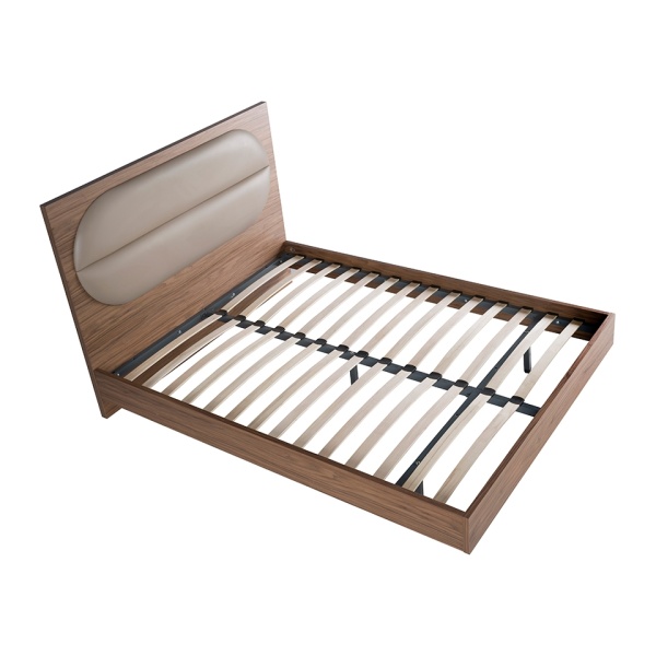 Кровать из экокожи 7143/CP2205B цвета ореха и норки от интернет-магазина IDODOM.RU