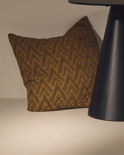 Чехол для подушки Evone 100% хлопок с вафельной текстурой горчичный 50 x 50 см от интернет-магазина IDODOM.RU