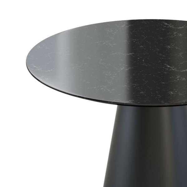 Стол круглый Ikon 100, керамика глянцевая, черная от интернет-магазина IDODOM.RU