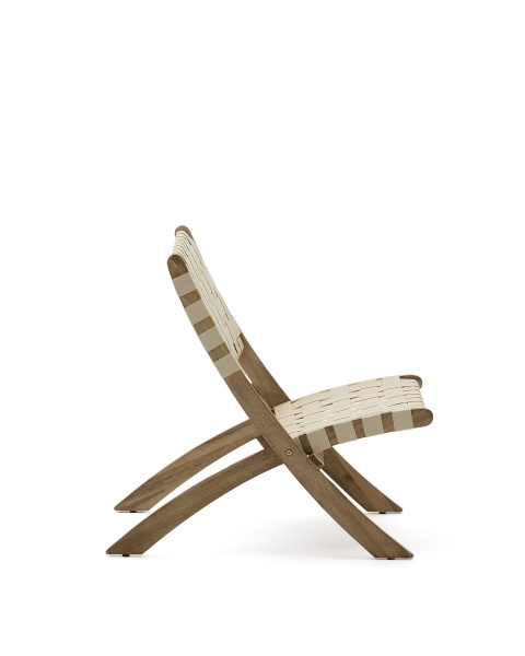 Складное кресло Chabeli из массива акации и шнура кремового цвета от интернет-магазина IDODOM.RU