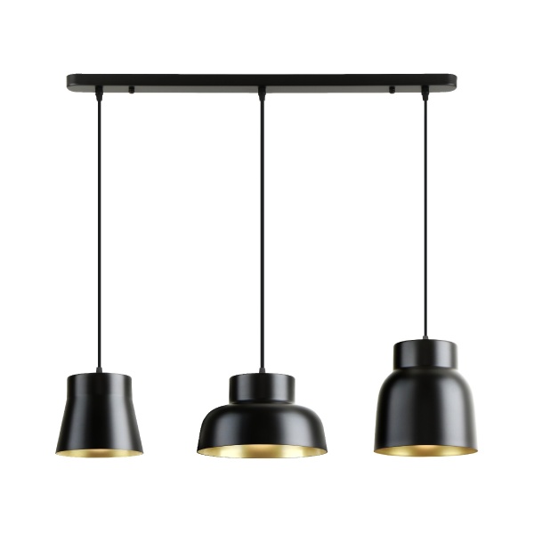 Vulcano Люстра 3L черный/золотистый от интернет-магазина IDODOM.RU