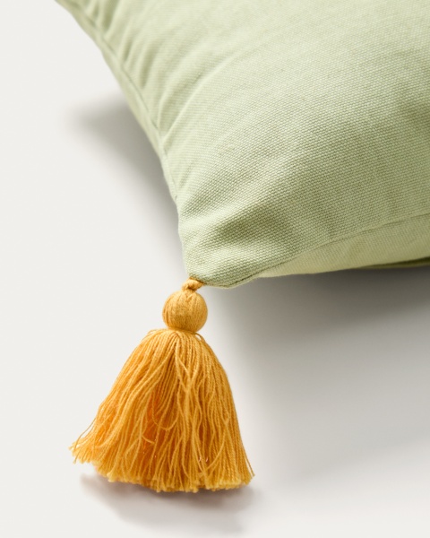 Чехол для подушки из хлопка Tandani зеленого цвета с разноцветной вышивкой 30 x 50 см от интернет-магазина IDODOM.RU