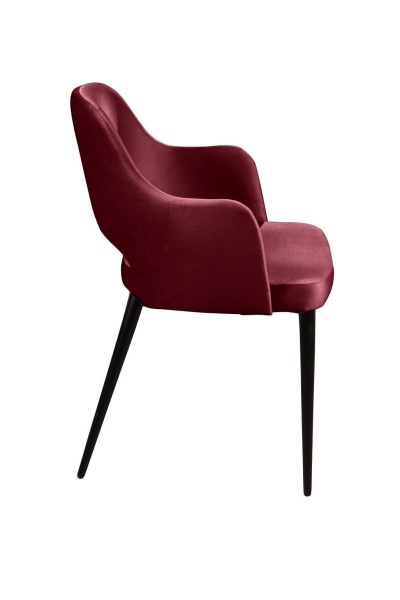 Стул William с подлокотниками, бархат винно-красный 16/ черный конус от интернет-магазина IDODOM.RU