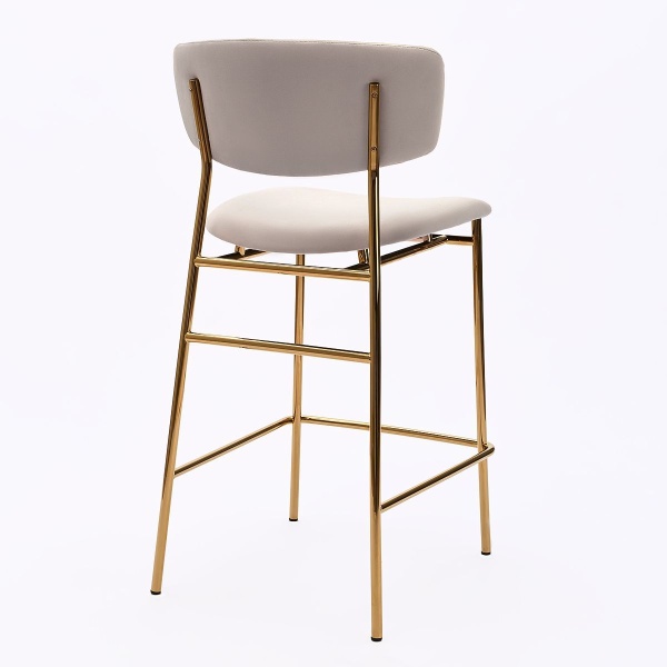 Стул полубарный Deimos, микровелюр серый, опоры золото от интернет-магазина IDODOM.RU