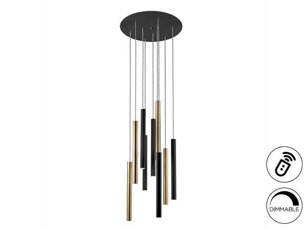 Подвесной светильник Varas 9L золото/черный DIM от интернет-магазина IDODOM.RU