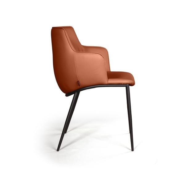 Стул с подлокотниками Sofia, экокожа soft-touch, терракот от интернет-магазина IDODOM.RU