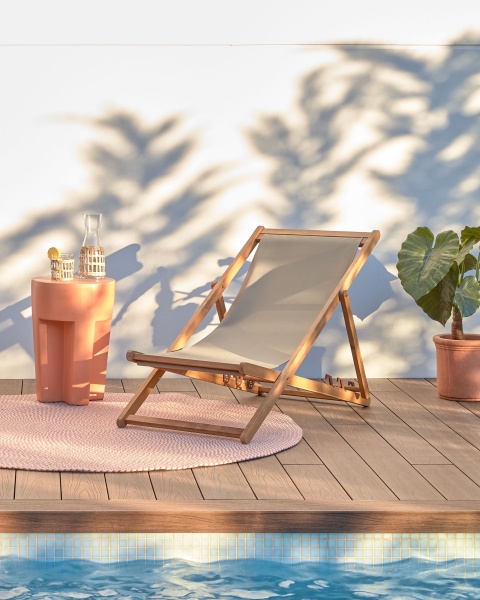 Шезлонг Adredna из массива акации зеленый от интернет-магазина IDODOM.RU