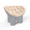 Кресло SLON Concrete Gray, Milk
