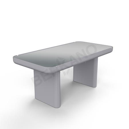 Стол Grace большой со стеклом Concrete Gray